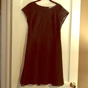 Worn once! LOFT Dark Green Lace A-Line Dress